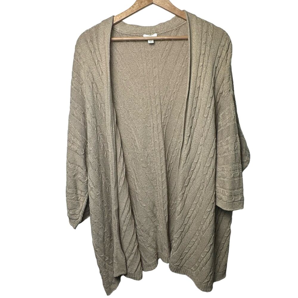J. Jill Tan Open Front Dolman Sleeve Cardigan XL